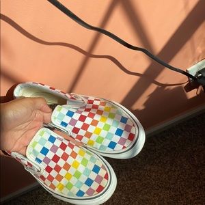rainbow checkered vans